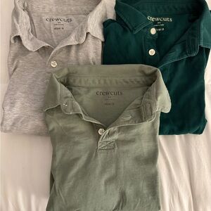 Crewcuts Boy’s Polo Shirt Trio - Gray, Dark Green, Light Green